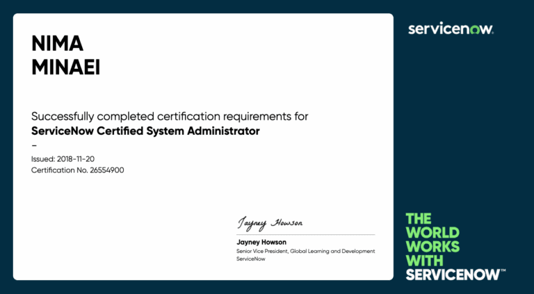 ServiceNow Certified System Administrator