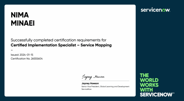 Certified Implementation Specialist – Service Mapping