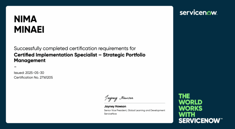 Certified Implementation Specialist – Strategic Portfolio Management